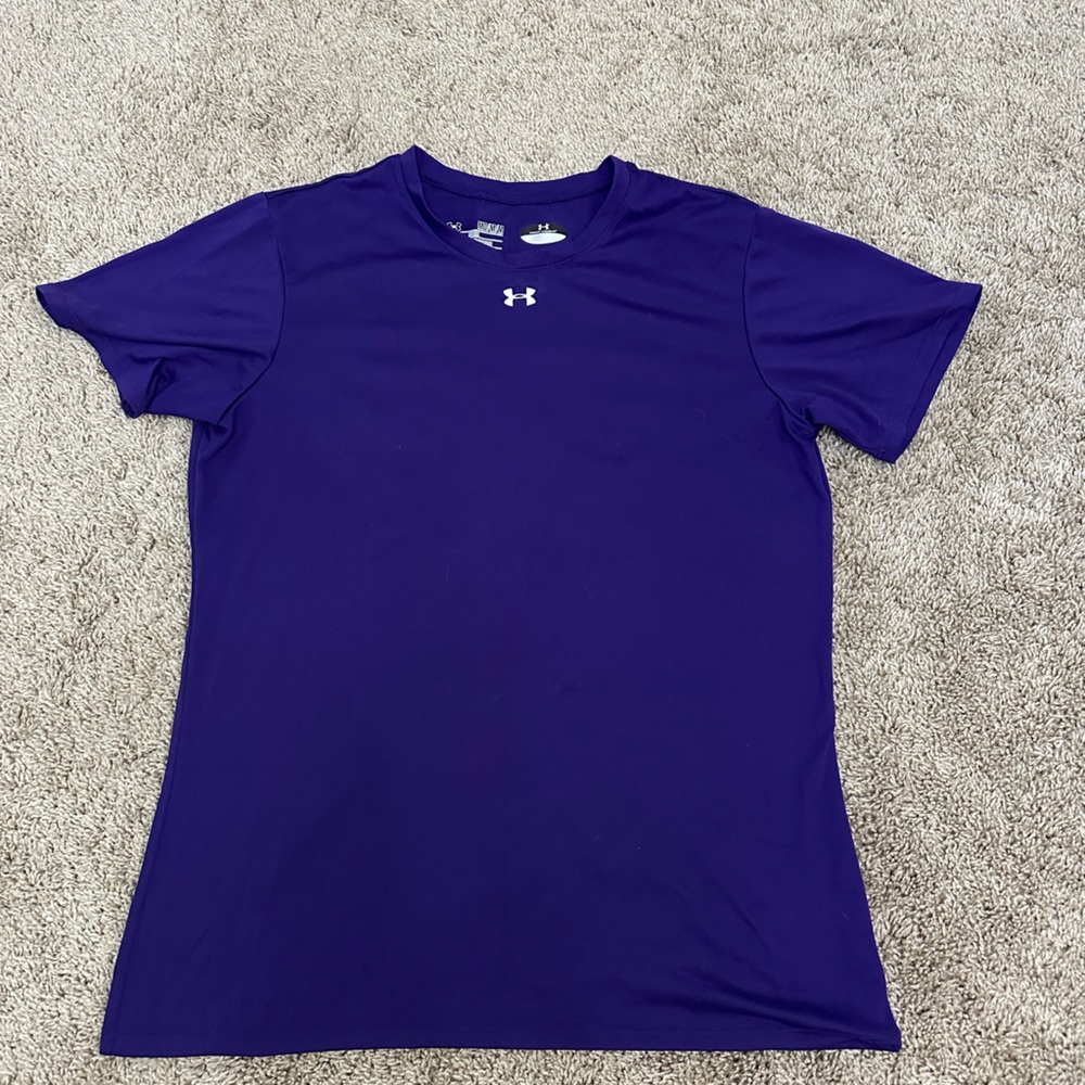 Purple Under Armour workout short sleeve shirt